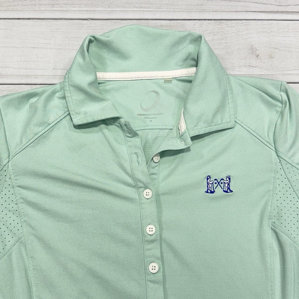 Zero Restriction Polo Shirt Womens Medium Blue Golf Long Sleeve Pullover Top